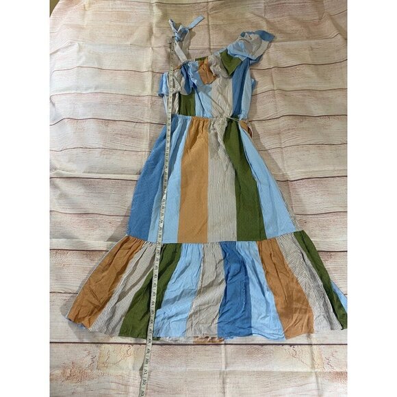 LC Lauren Conrad Women's Color Block One Shoulder Multi Maxi Dress - Medium - Picture 5 of 12